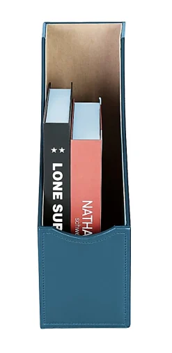 Realspace® Azura Vegan Leather Magazine File Holder, 12-5/8"H x 4"W x 10-1/4"D, Blue