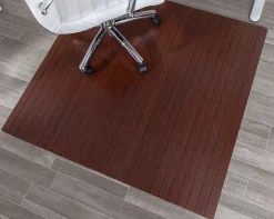 Realspace™ Bamboo Chair Mat, 48” x 52”, Brown