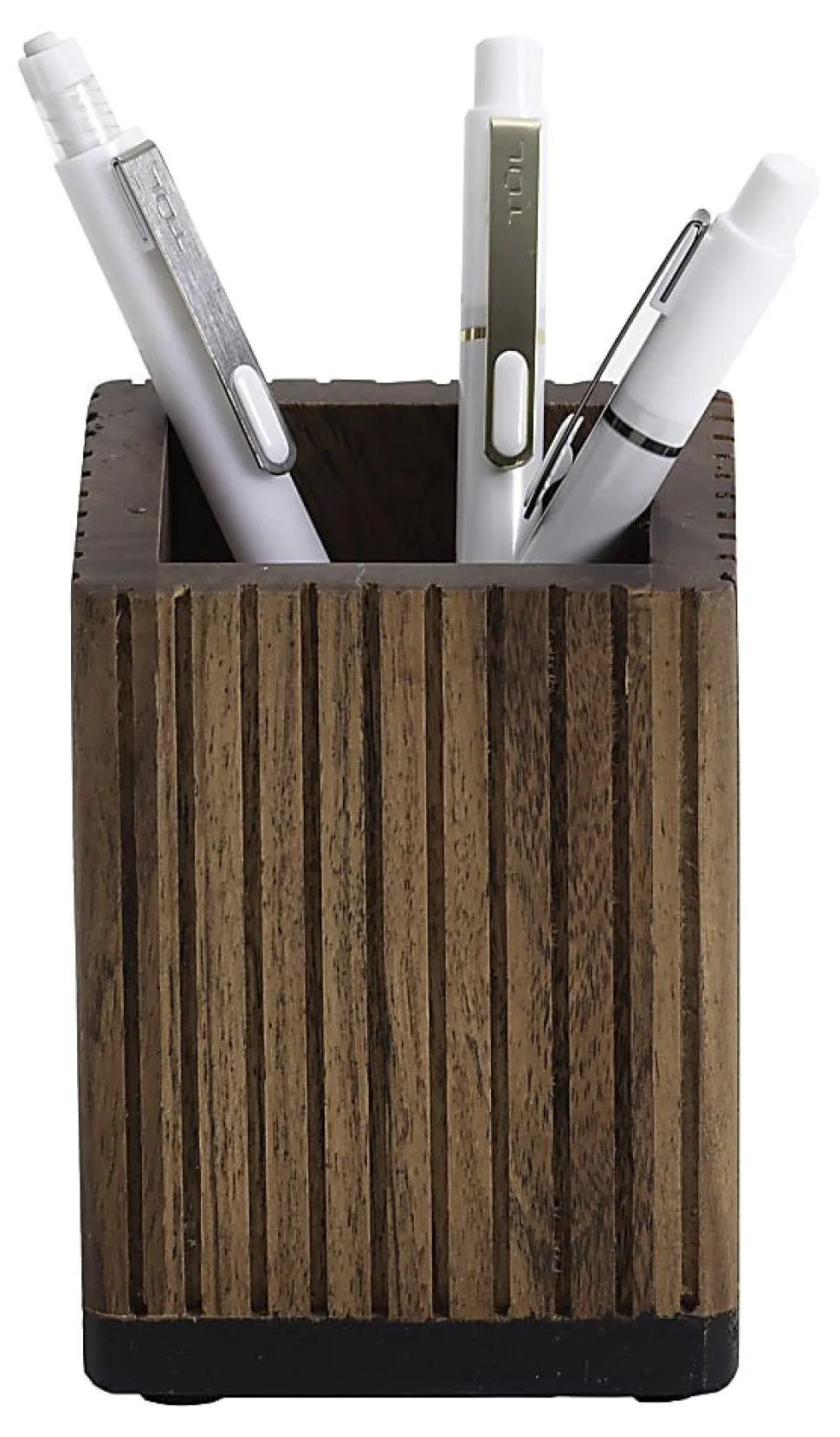Realspace® Becker Wood Pen Cup, 4"H x 3"W x 3"D, Natural