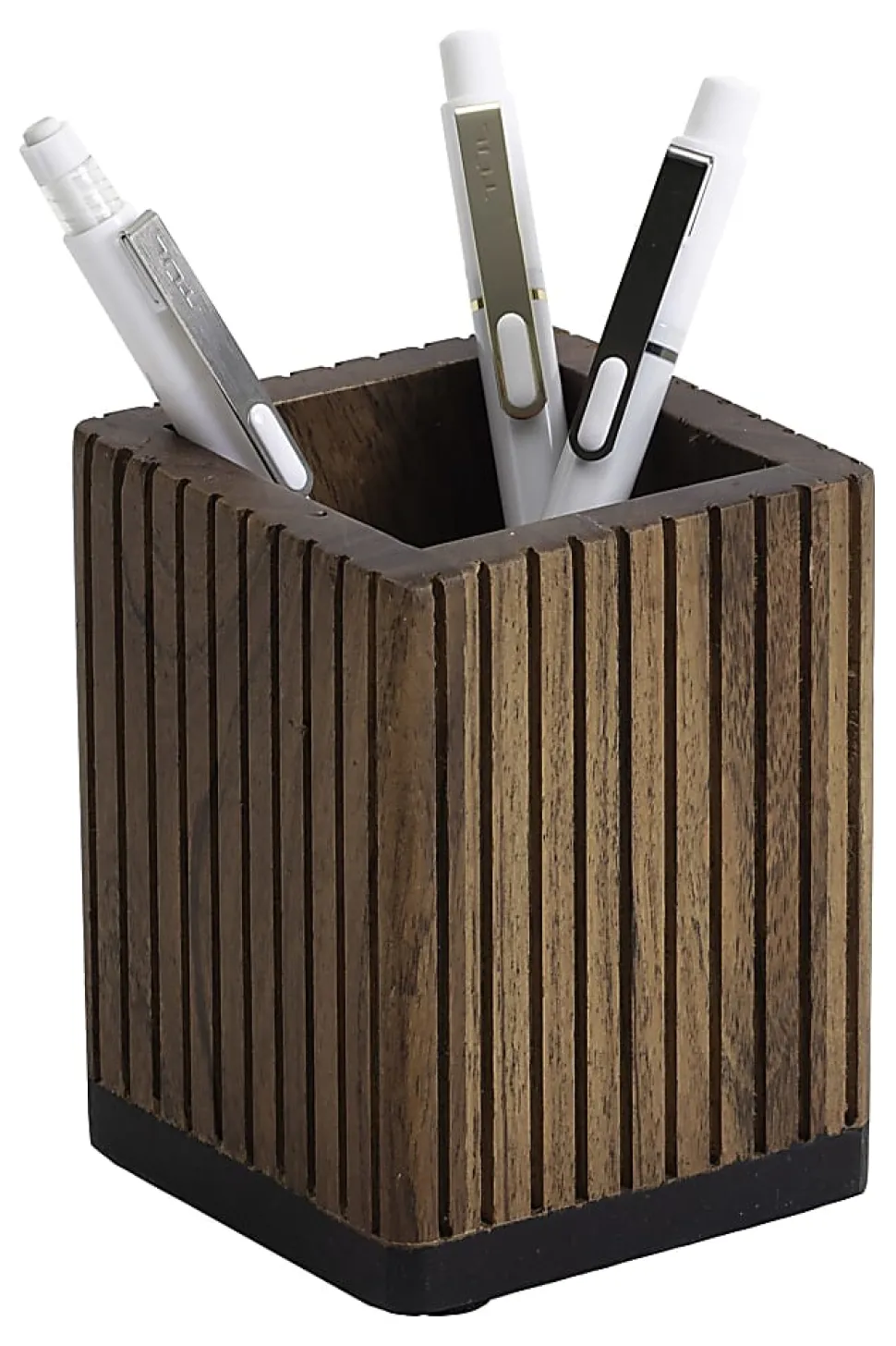 Realspace® Becker Wood Pen Cup, 4"H x 3"W x 3"D, Natural