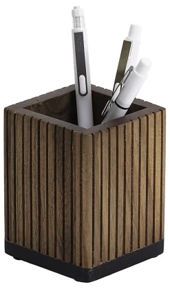 Realspace® Becker Wood Pen Cup, 4