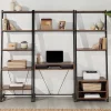 Realspace® Belling 35"W Leaning Computer Desk, Modern Oak