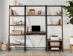 Realspace® Belling 35"W Leaning Computer Desk, Modern Oak