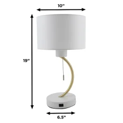 Realspace™ Belsi Executive Shaded Desk Lamp With USB-Charging Port, 19