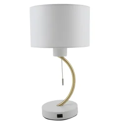 Realspace™ Belsi Executive Shaded Desk Lamp With USB-Charging Port, 19