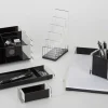 Realspace® Black Acrylic 5-Compartment Desk Sorter, Letter Size