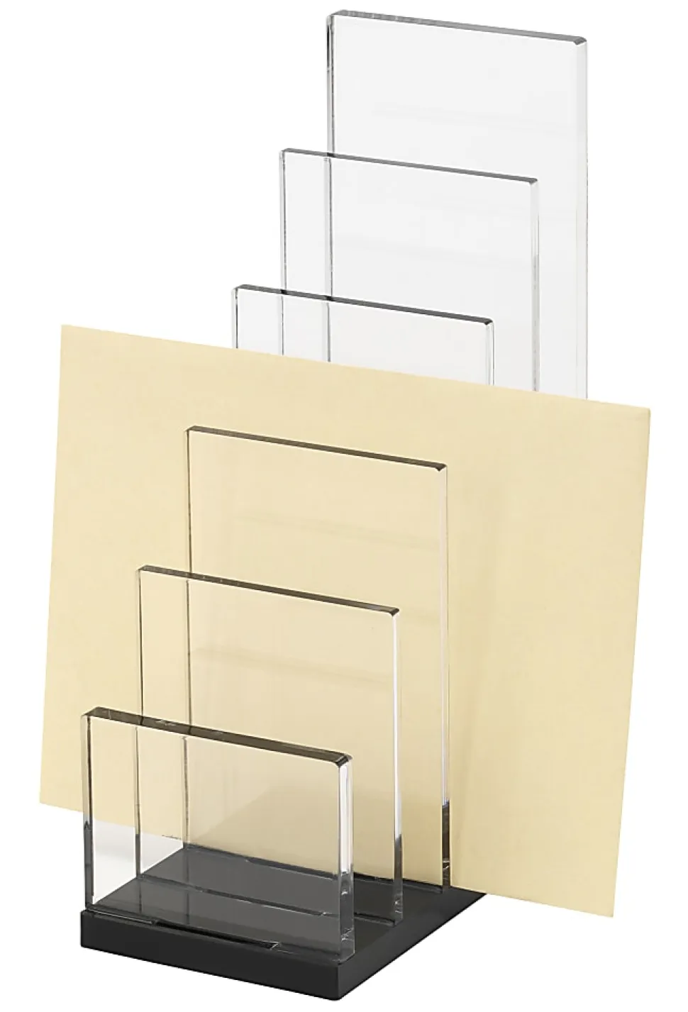 Realspace® Black Acrylic 5-Compartment Desk Sorter, Letter Size