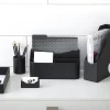 Realspace® Black Faux Leather Pencil Cup