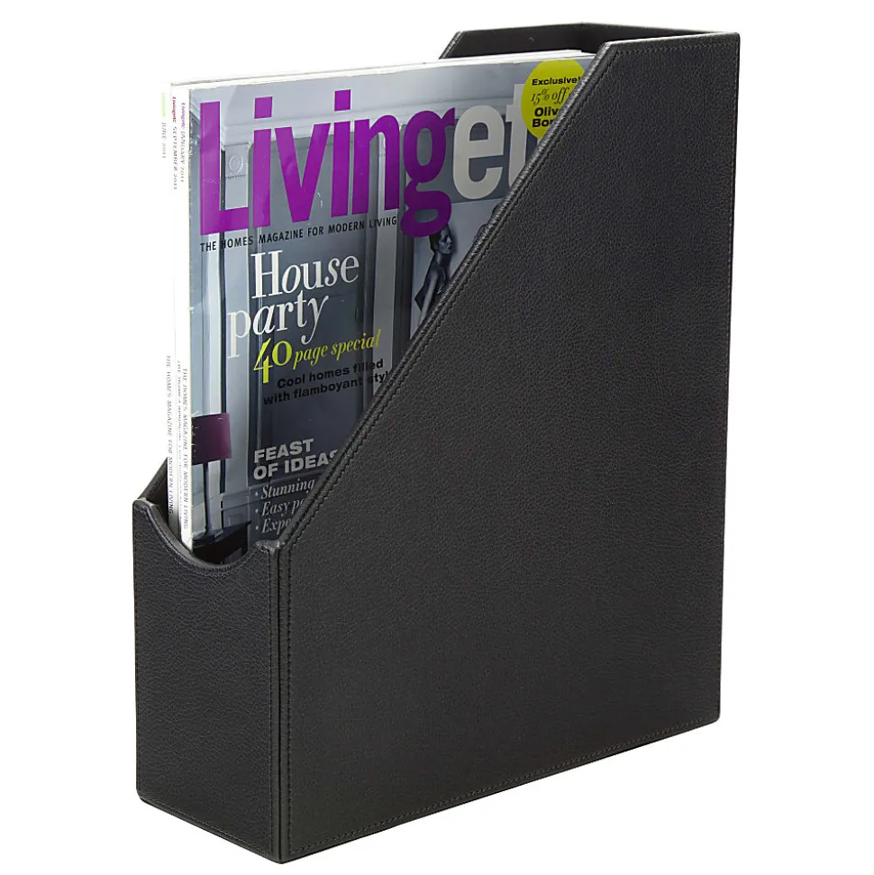 Realspace® Black Faux Leather Magazine File