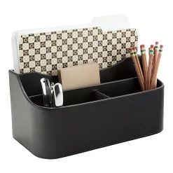 Realspace® Black Faux Leather Desk Valet