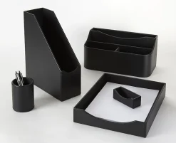 Realspace® Black Faux Leather Desk Valet