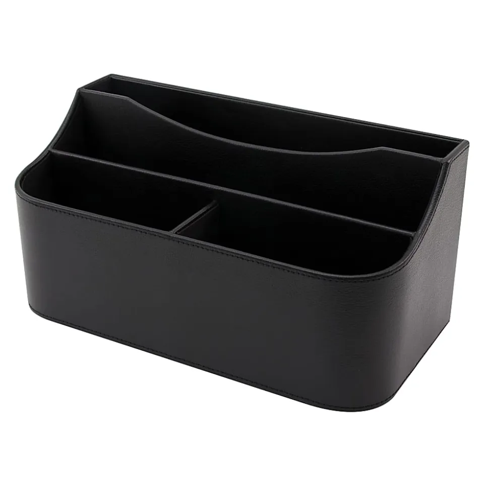 Realspace® Black Faux Leather Desk Valet