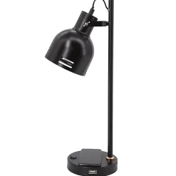 Realspace™ Brevins LED Desk Lamp With Wireless Charger And USB Port, 20-1/2"H, Black