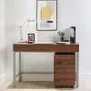 Realspace® Brezio 47"W Computer Desk With Mobile File Cabinet, Brown
