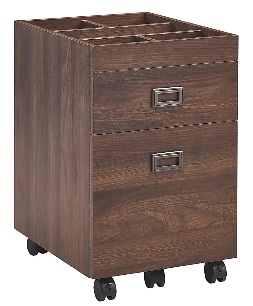 Realspace® Brezio 47"W Computer Desk With Mobile File Cabinet, Brown