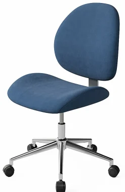 Realspace® Brigsley Fabric Low-Back Task Chair, Blue/Chrome