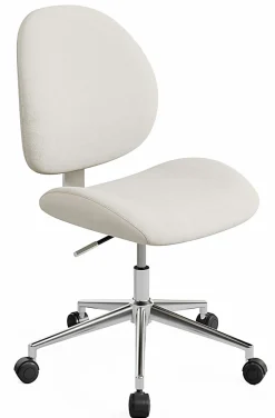 Realspace® Brigsley Fabric Low-Back Task Chair, Cream/Chrome