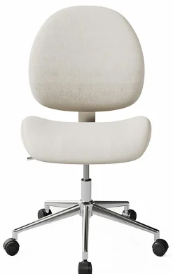 Realspace® Brigsley Fabric Low-Back Task Chair, Cream/Chrome
