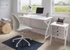 Realspace® Brigsley Fabric Low-Back Task Chair, Gray/White