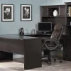 Realspace® Broadstreet 65"W U-Shaped Executive Corner Desk, Walnut