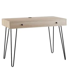 Realspace® Callay 42"W Writing Desk, Blonde Oak/Black
