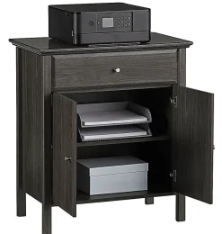 Realspace® Chase 30-1/8”H x 26-7/8”W x 15-3/4”D Storage Cabinet/Printer Stand, Coastal Gray