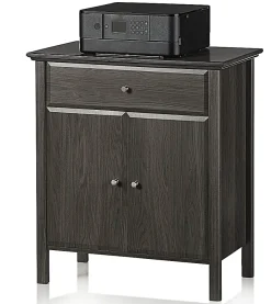 Realspace® Chase 30-1/8”H x 26-7/8”W x 15-3/4”D Storage Cabinet/Printer Stand, Coastal Gray