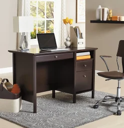 Realspace® Chase 47”W Writing Desk, Dark Chestnut