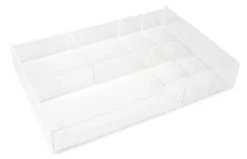 Realspace® 8-Compartment Desk Organizer, 2"H x 12-7/8"W x 8-3/4"D, Clear