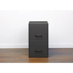Realspace 18"D 2-Drawer Vertical Letter-Size File Cabinet, Charcoal