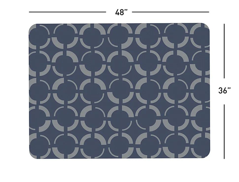 Realspace® Decorative Vinyl Chair Mat For Low Carpet, 36" x 48", Fashion Geometric Circles