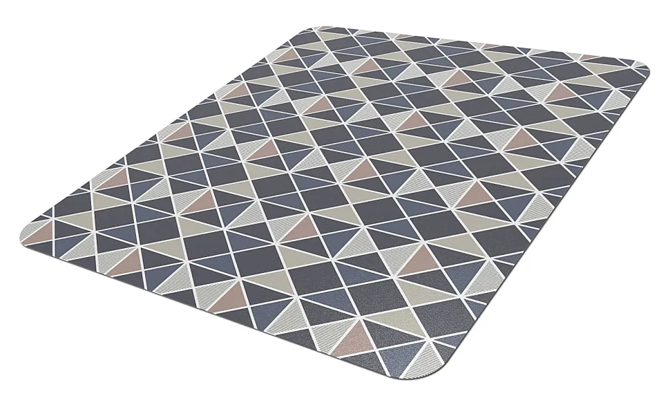 Realspace® Decorative Vinyl Chair Mat For Low Carpet, 36" x 48", Geo Slate