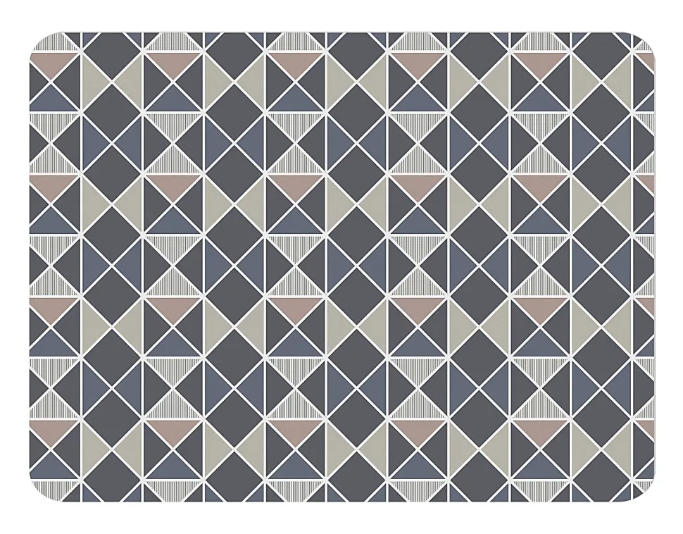 Realspace® Decorative Vinyl Chair Mat For Low Carpet, 36" x 48", Geo Slate