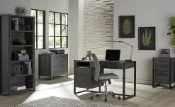 Realspace® DeJori 70"H 5-Shelf Bookcase, Charcoal
