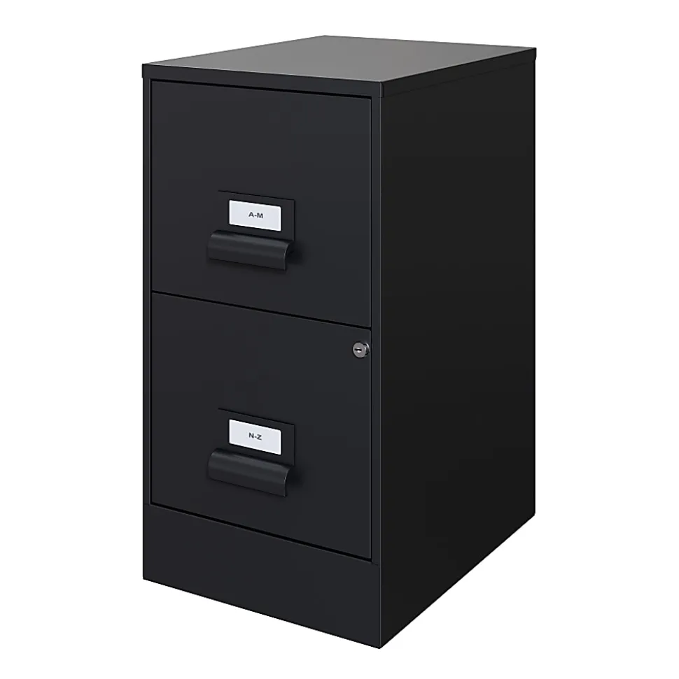 Realspace 18"D "Manager's" 2-Drawer Vertical Letter-Size File Cabinet, Black