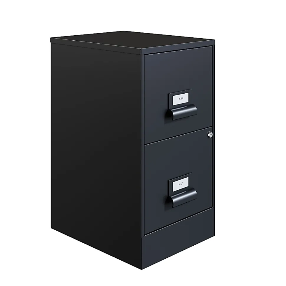 Realspace 18"D "Manager's" 2-Drawer Vertical Letter-Size File Cabinet, Black