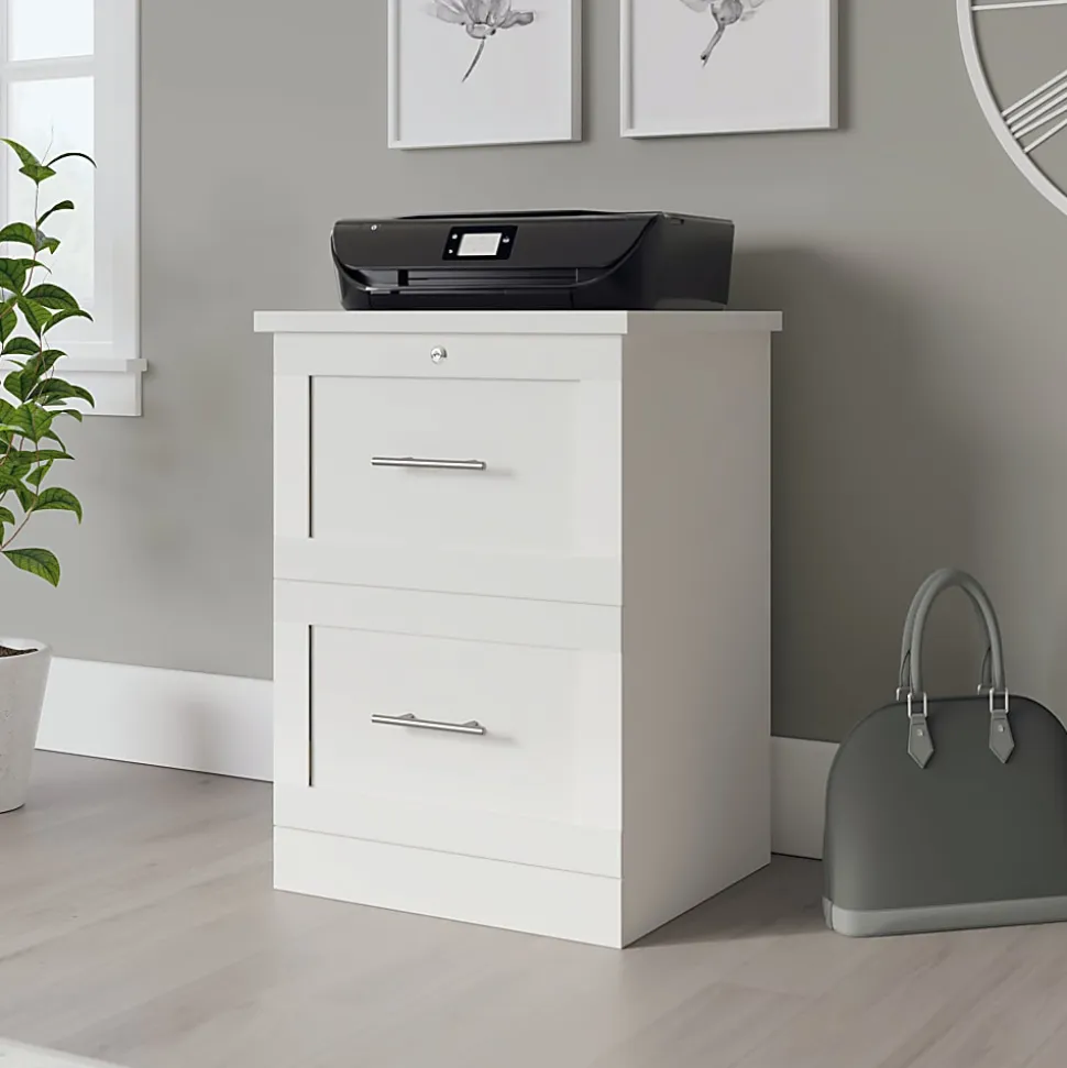 Realspace® 17"D Vertical 2-Drawer File Cabinet, White