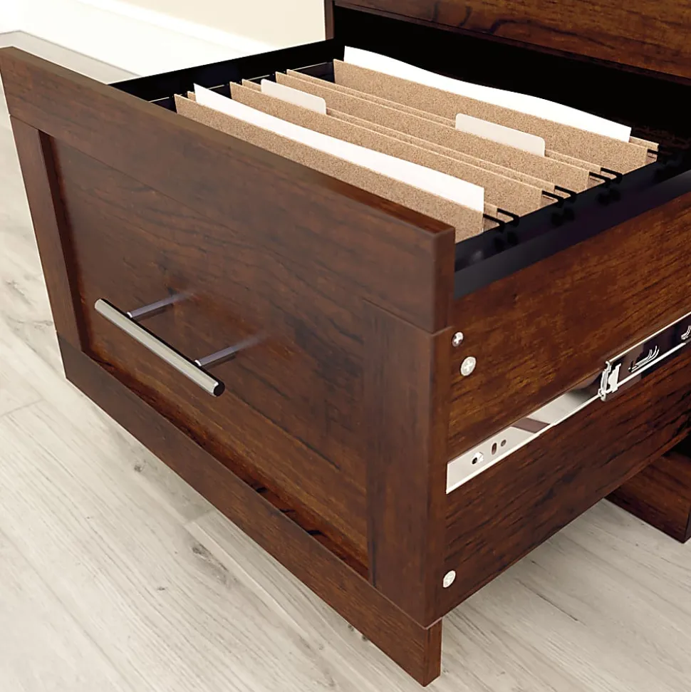 Realspace® 17"D Vertical 2-Drawer File Cabinet, Mulled Cherry