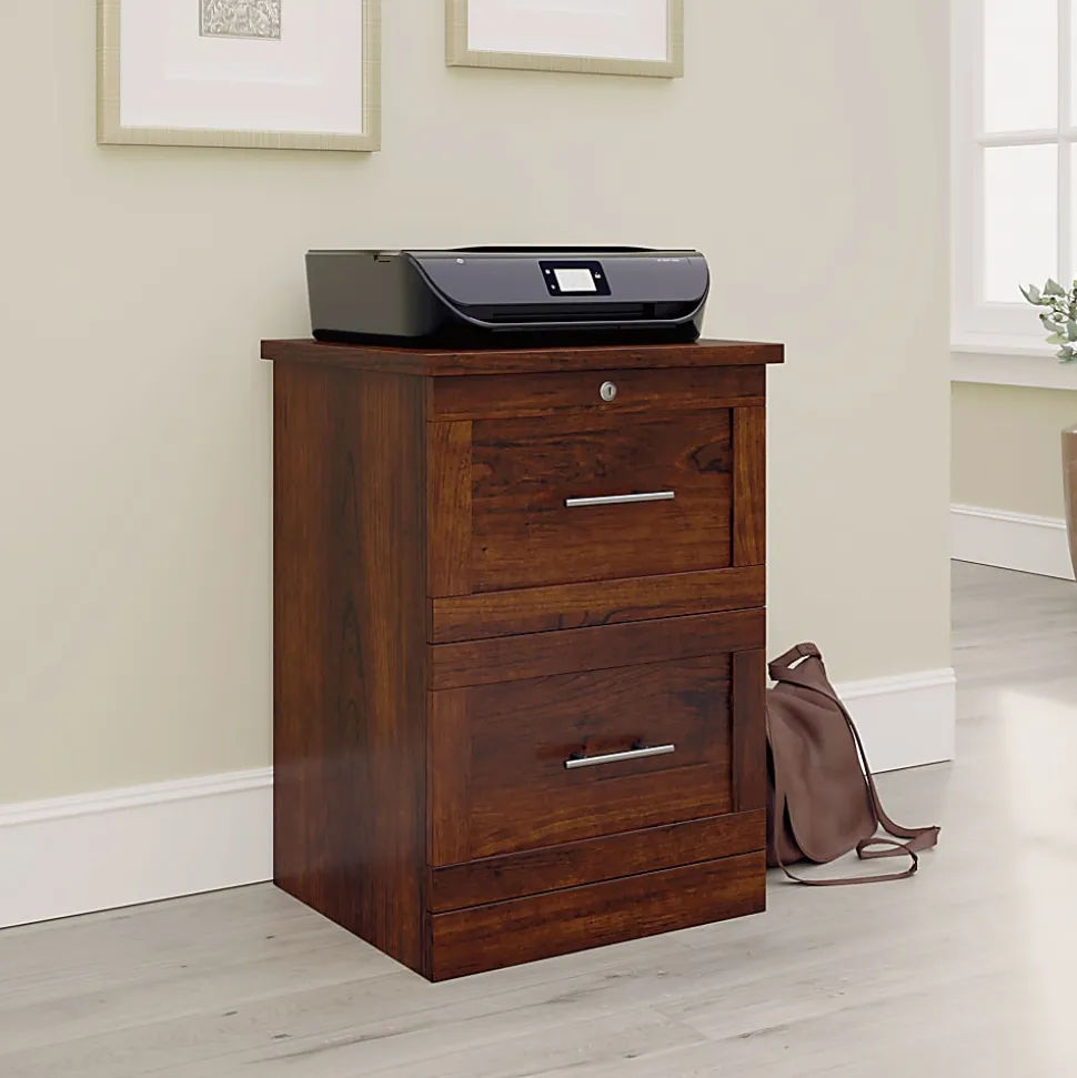 Realspace® 17"D Vertical 2-Drawer File Cabinet, Mulled Cherry