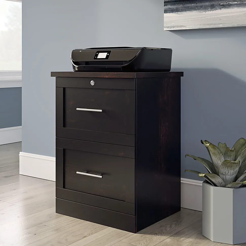 Realspace® 17"D Vertical 2-Drawer File Cabinet, Peppered Black