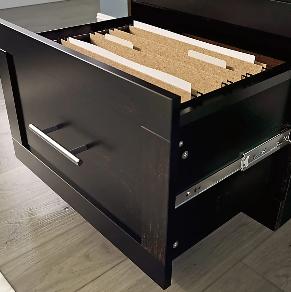 Realspace® 17"D Vertical 2-Drawer File Cabinet, Peppered Black