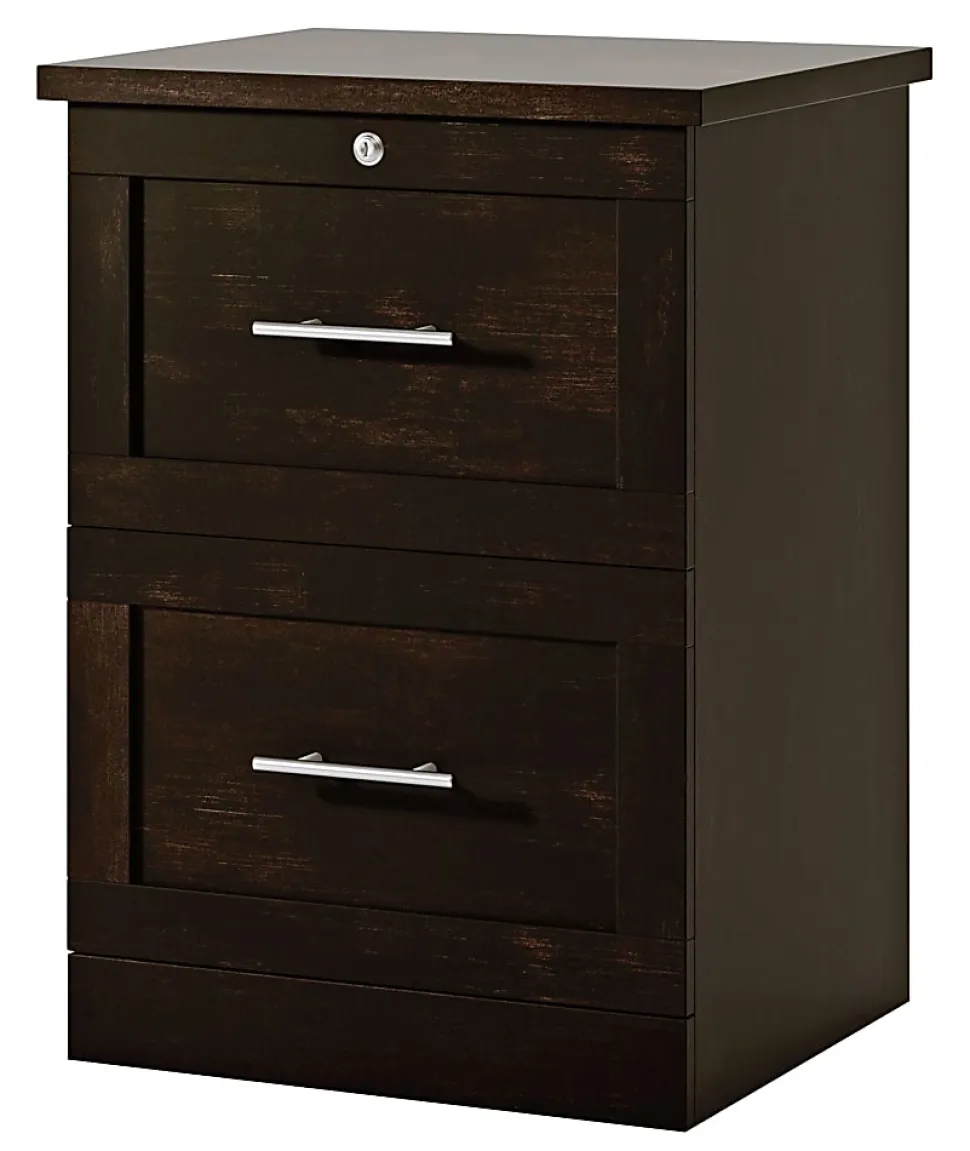 Realspace® 17"D Vertical 2-Drawer File Cabinet, Peppered Black