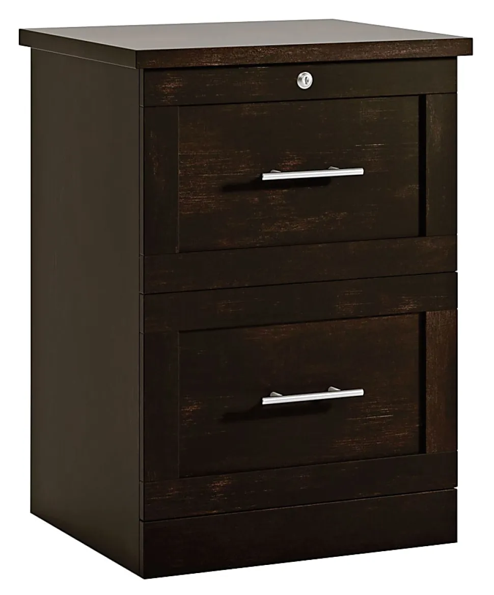 Realspace® 17"D Vertical 2-Drawer File Cabinet, Peppered Black