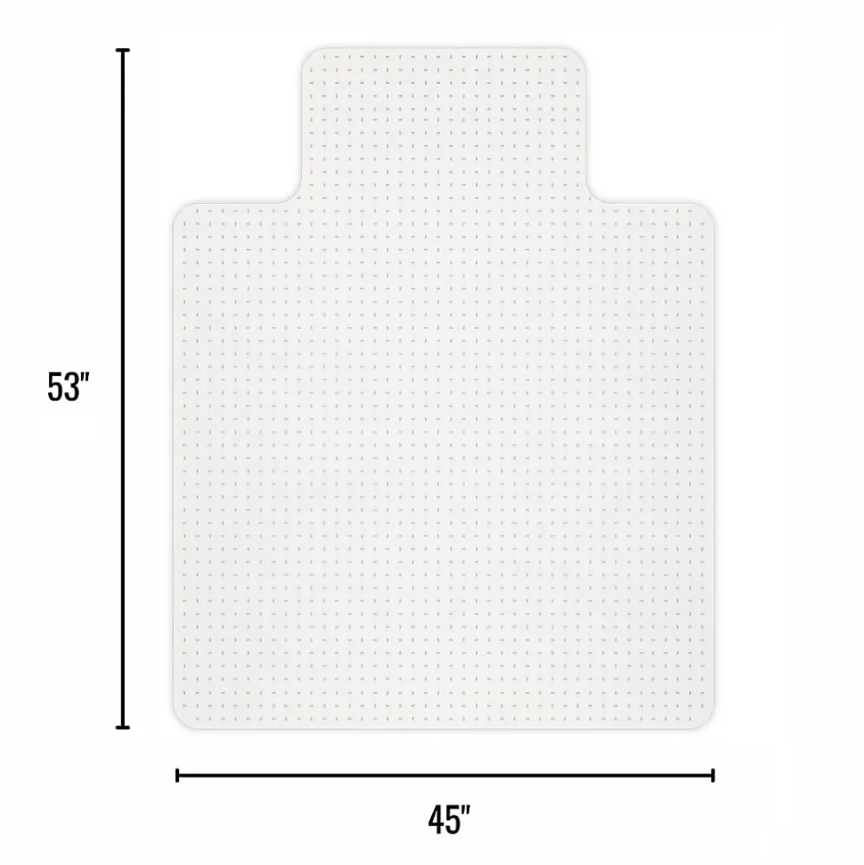 Realspace™ Economy Commercial Pile Chair Mat, Wide Lip, 45" x 53", Clear