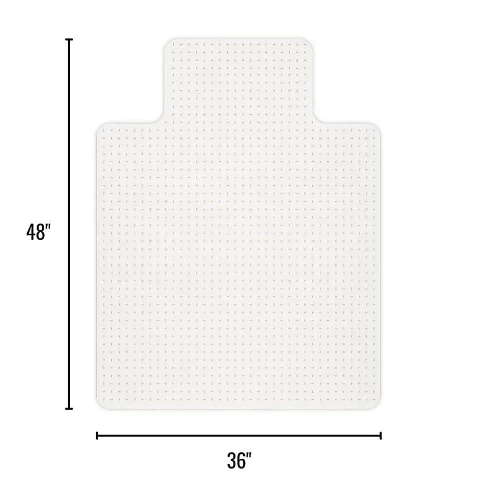 Realspace™ Economy Commercial Pile Chair Mat with Lip, 36" x 48", Clear, OD47646
