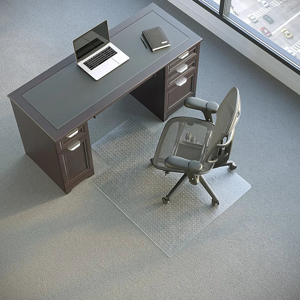 Realspace™ Economy Commercial Pile Chair Mat with Lip, 36" x 48", Clear, OD47646