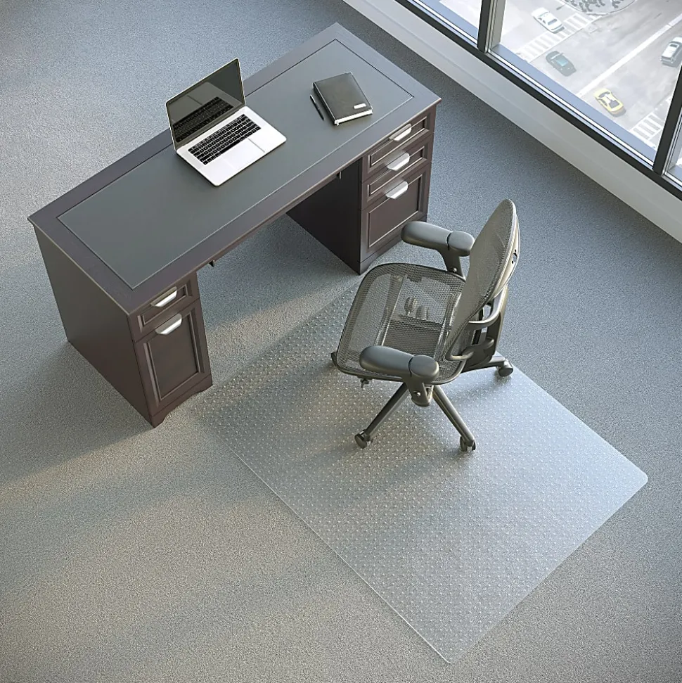 Realspace™ Economy Commercial Pile Chair Mat, 46" x 60", Clear