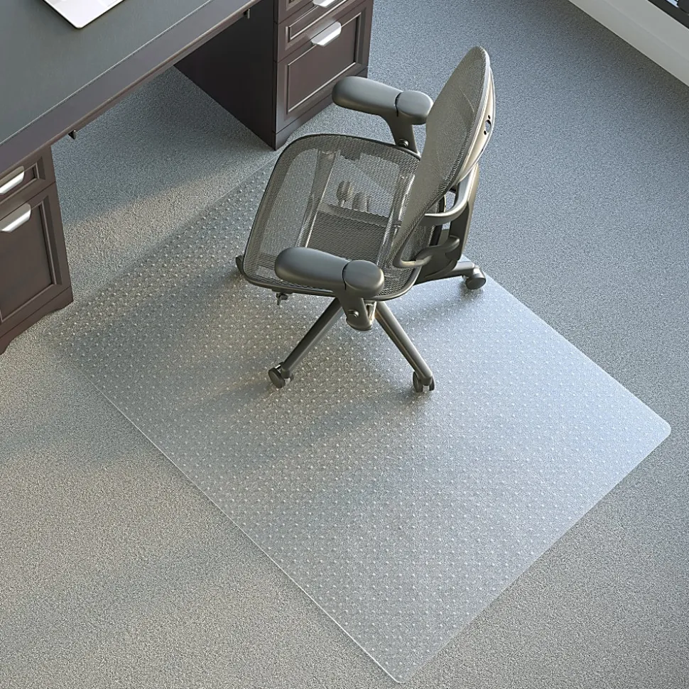 Realspace™ Economy Commercial Pile Chair Mat, 46" x 60", Clear