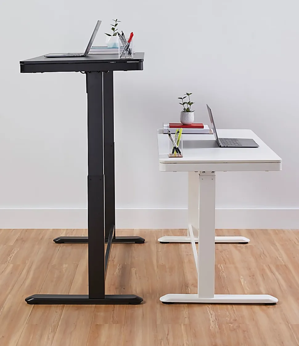 Realspace® Electric 48"W Height-Adjustable Standing Desk, Black