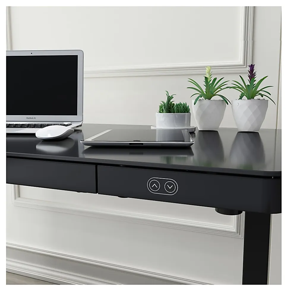 Realspace® Electric 48"W Height-Adjustable Standing Desk, Black